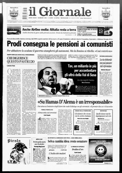 Il giornale : quotidiano del mattino